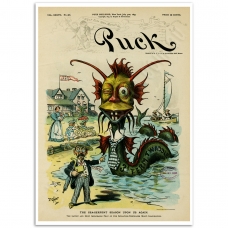 Vintage Political Comic Poster - Sea Serpent Season